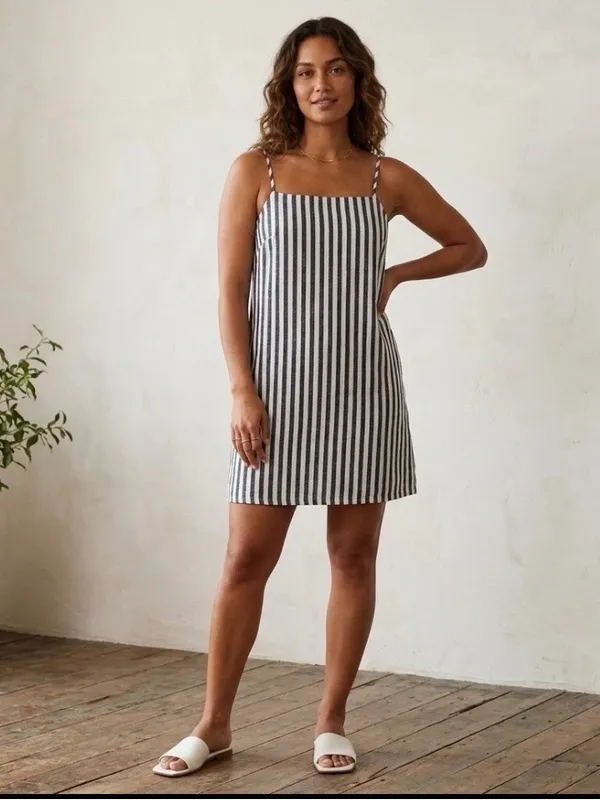 a new day Navy and White Striped Mini Sundress - Image 3