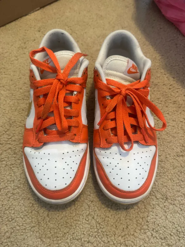 Gold Nike Dunk Low Orange Metallic White - Image 2