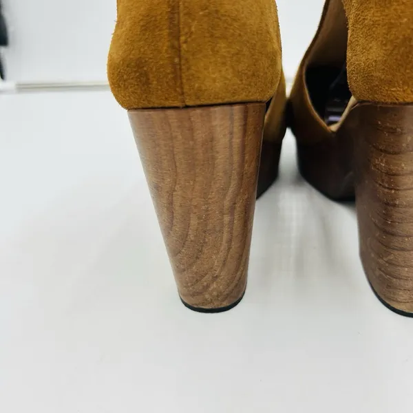 Free People Cedar Clog in Suede Brown Women’s Sz EUR 41 US 10.5-11 Wooden Heel - Image 7