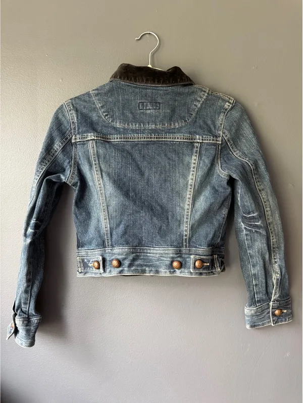Comfort Denim Girl’s Denim Jacket with Velvet Collar Size M (10/12) - Image 2