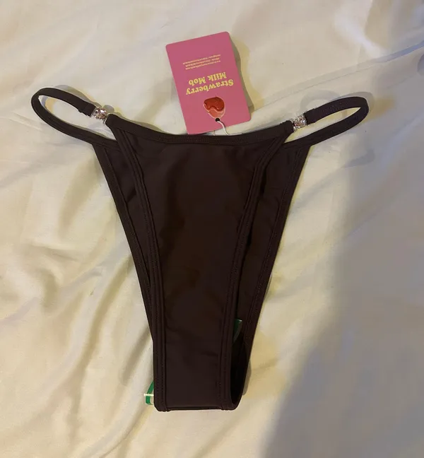 Strawberry Milk Mob Bikini Bottoms Brown Size XS - Image 3