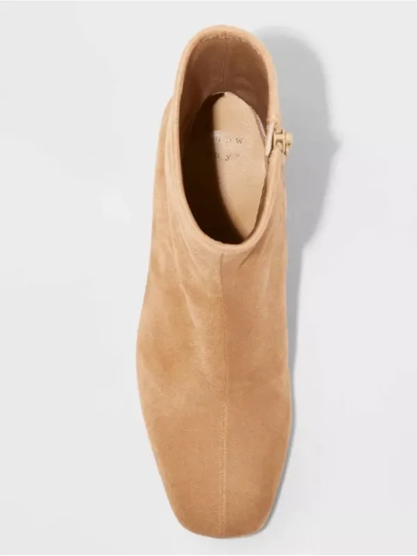 a new day Tan Block Heel Faux Suede Ankle Booties Size 9.5 - Image 5