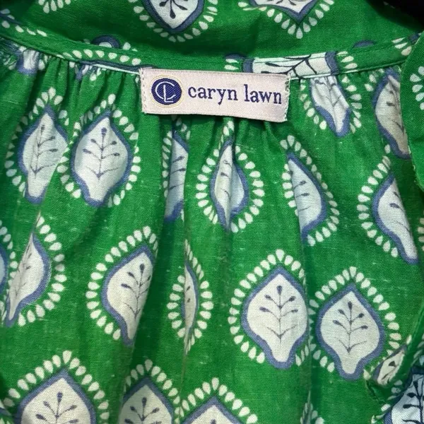Caryn Lawn 100% Cotton Green Floral Pippi Leaf Mini Dress Size One Size - Image 3