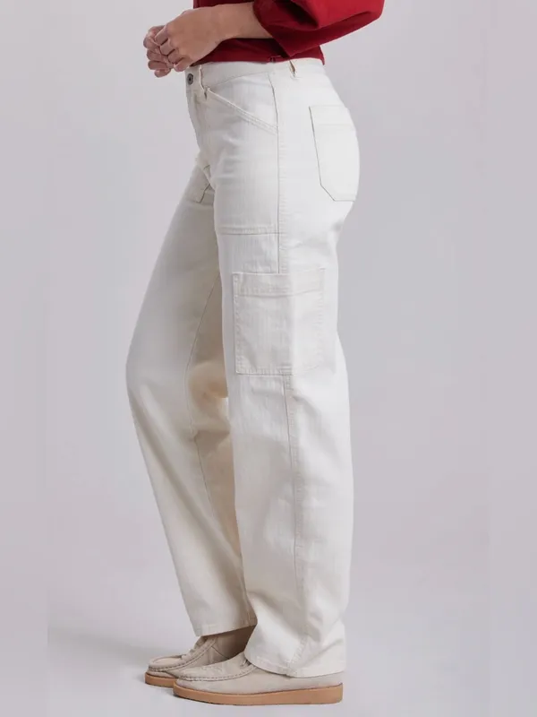 UNIONBAY Straight Leg Ivory Utility Jeans - Image 3