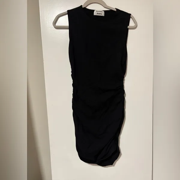 Reformation Black Ruched Halter Mini Dress - Image 2