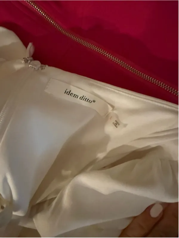 Women's idem ditto White Mini Dress with Ruffle Sleeves L - Image 5