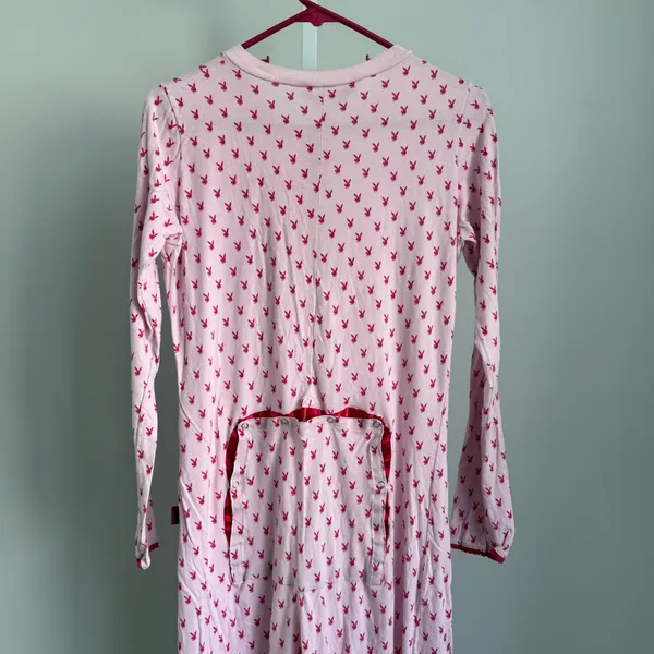 Playboy Intimates Pink Bunny Print One Piece Union Suit Pajamas‎ Women's XL - Image 7