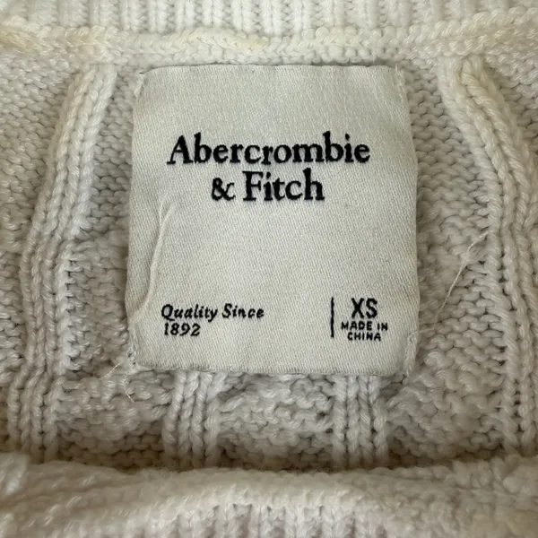 Abercrombie & Fitch Womens Cable Knit Sweater Vest Cream White XS Sleeveless Top - Image 3
