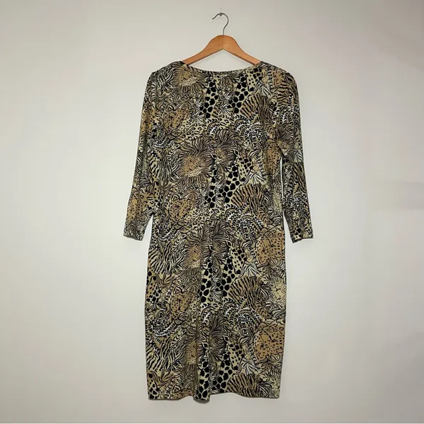 Lilly Pulitzer Tessa 3/4 Sleeve V-Neck Dress Rattan Walk On The Wild Side - Image 9
