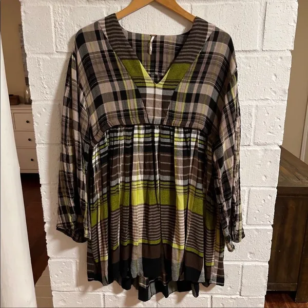 Free people‎ falling stars plaid mini dress - Image 3