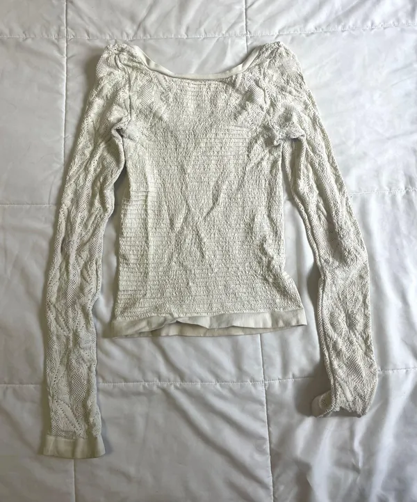 Free People Long Sleeve Lace Top - Image 2