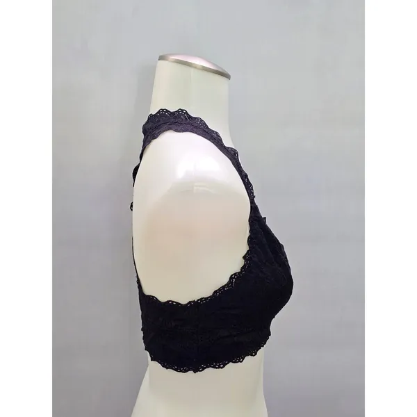 Felina Black Whimsy Romantic Boudoir Bridal Cottage Lingerie Lace Bralette M - Image 4