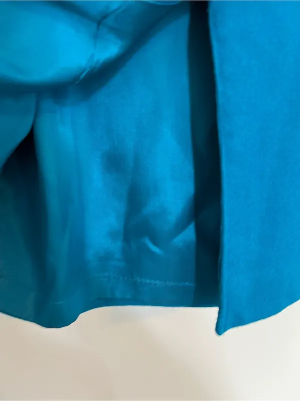 Vintage Oleg Cassini Teal blue Jacket and Skirt Suit women’s size 14 office - Image 12