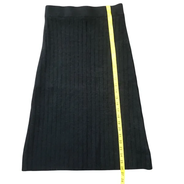 Quince Mongolian Black Cashmere Ribbed Women’s Midi Skirt Size Medium NWOT - Image 7