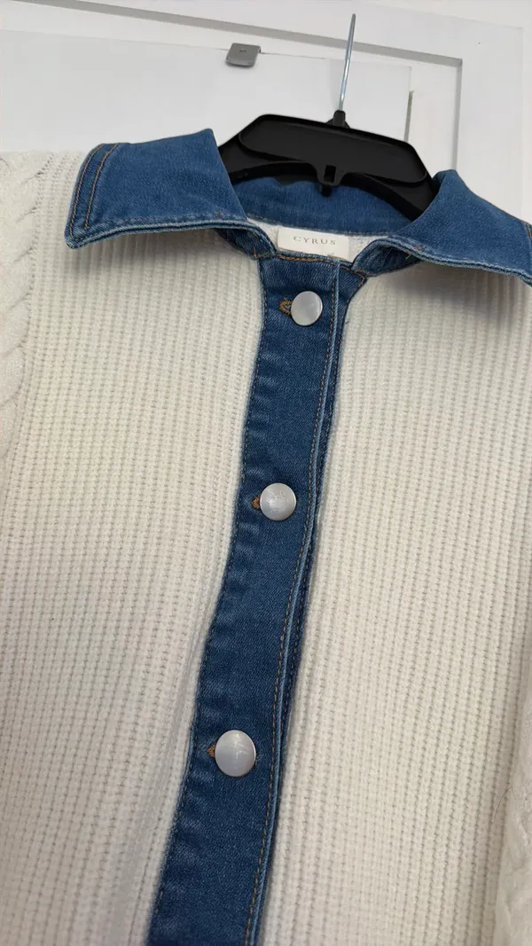 Cyrus Denim Trim Sweater - Image 3