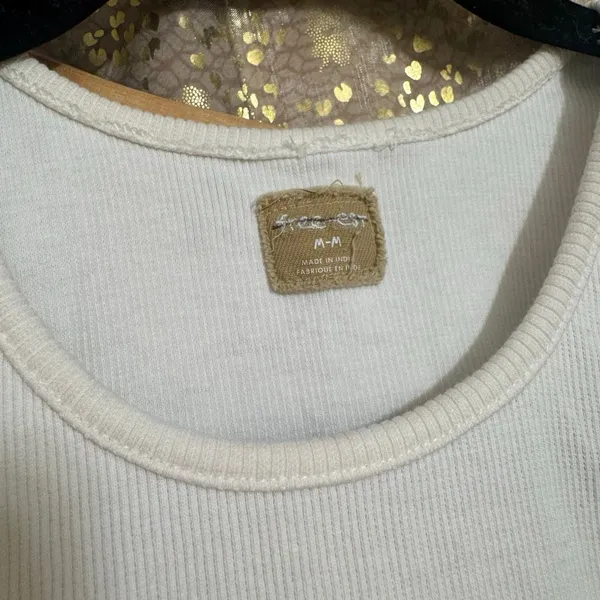 Free People Free-Est White Milani Tank Top Mini Skirt‎ Boho Cotton Set Medium - Image 7