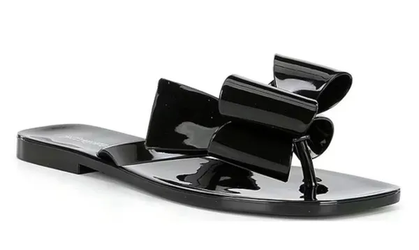 Jeffrey Campbell Sugary Jelly Bow Thong Sandals Black Size 6 - Image 2