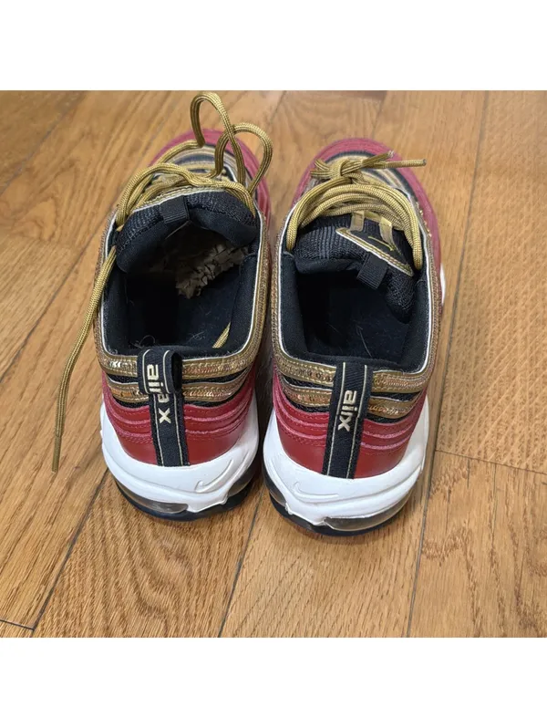 Size 8 US Women’s Nike Air Max 97 Red Black Gold White Sneakers Shoes CT1148-600 - Image 5