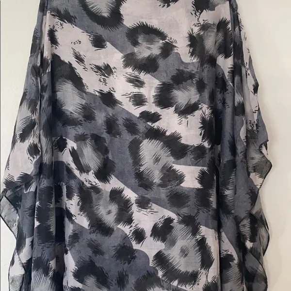 Cheetah Print Scarf Modern Neutal Decor Gray - Image 2