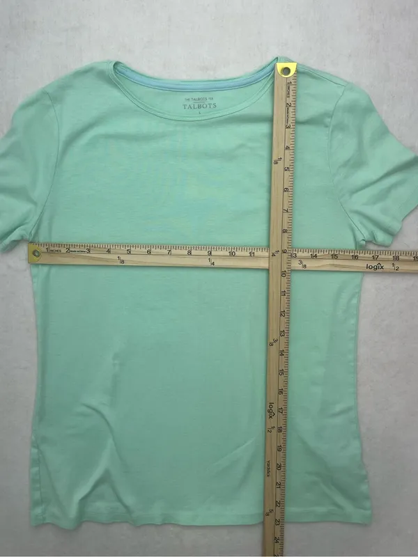 Talbots Tee Womens Mint Green Short Sleeve 100% Pima Cotton Basic Top Small - Image 7