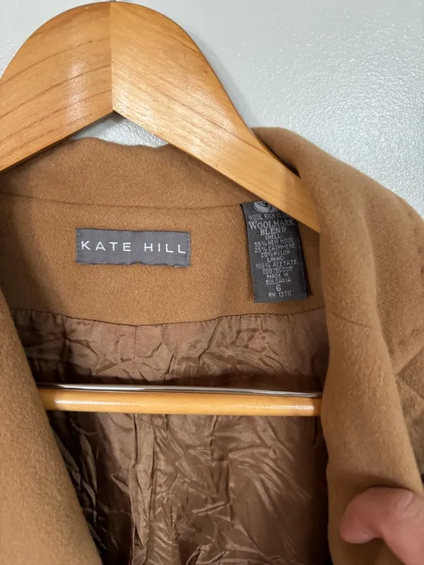 Kate Hill Petite wool Cashmere blend camel brown blazer jacket - Image 2