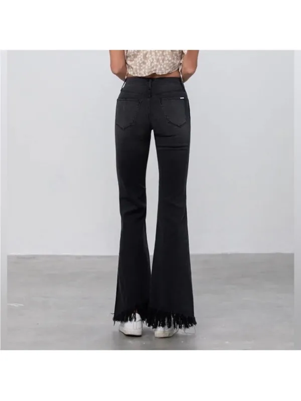 Insane Gene Revival Black High Rise Super Flare‎ Jeans Size 27 - Image 2