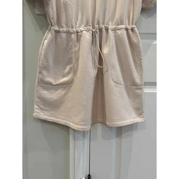 UGG Anisha French Terry Drawstring Waist Pocket Dress Small Cream Beige - Image 9