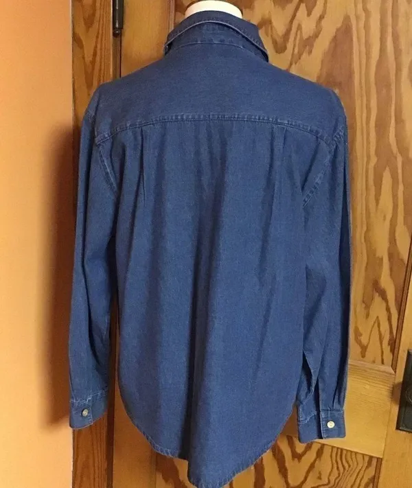 Vintage 90s autumn leaves oversized denim leaves top - Image 9