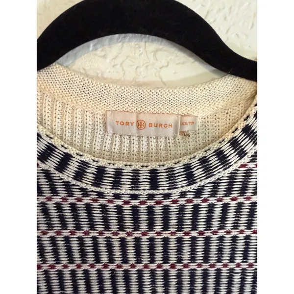 Tory Burch Sweater Vest Multicolor XS Womens Geometric Plaid Layering Knit - Image 6