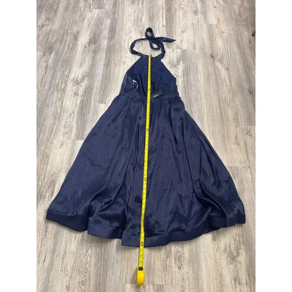 Lulus Effortless Grace Navy Blue Organza Halter Midi Sizes XL NEW. - Image 6