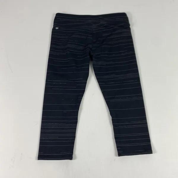 Fabletics Leggings Womens Medium Black Striped Print Capri Yoga Gym Pants‎ - Image 3