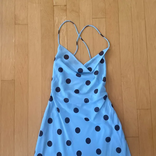 Princess Polly Celena blue and black polka dot maxi dress - Image 3