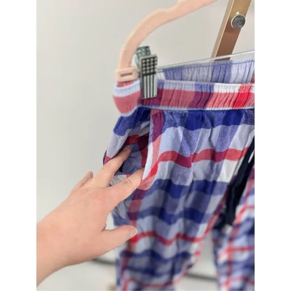 Aerie Plaid Pajama Pants Long Tall Size L Blue Red Plaid - Image 7
