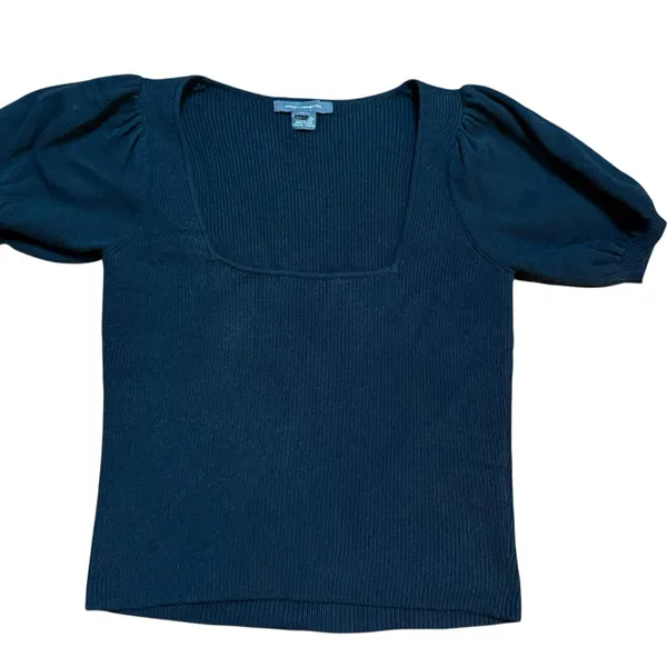 French Connection Women's Jaida‎ Babysoft Square-Neck Sweater Black Sz M - Image 11
