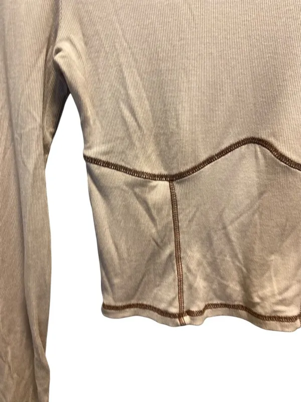 Aritzia Sunday Best Corset Stitch Crop Top Beige Size S Neutral Casual Y2K Retro - Image 8