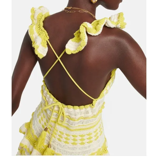 Zimmermann Halcyon Crochet Cotton Mini Dress Sz. 1 (US S) - Image 5