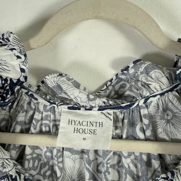 Hyacinth House Tuckernuck Thea Floral MinI Dress Tiered 100% Cotton Women Medium - Image 4