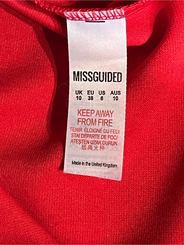 Missguided Red Bodycon Midi Dress Side Slit Spaghetti Strap NWT US 6 - Image 9