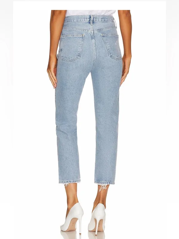 AGOLDE Parker cropped high-rise straight-leg jeans denim pants - Image 9