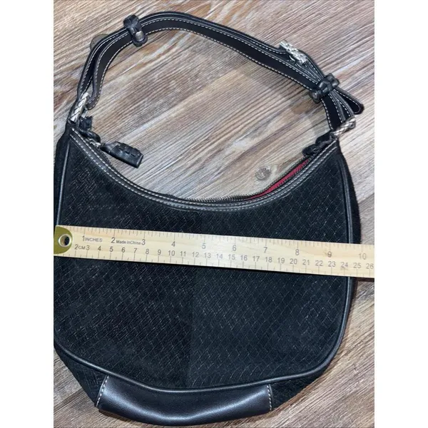 The Sak Boho Hippie‎ Black Leather Equestrian Western Shoulder Hobo Y2K Bag - Image 2