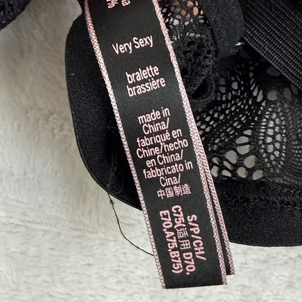 Victoria's Secret Very Sexy Black‎ Floral Lace High Neck Bralette Small - Image 5
