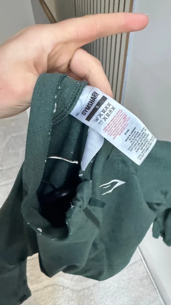 Green Zip-Up Gymshark White Athletic Jacket - Image 3