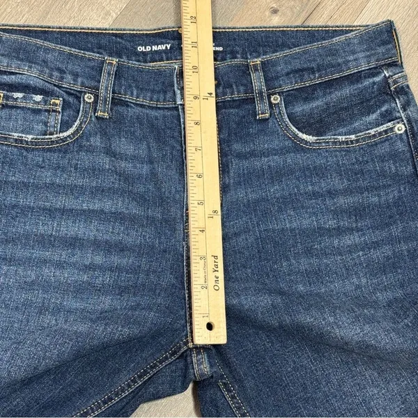 Old Navy Jeans Women Size 6 Blue Mid Rise Boyfriend Cuffed Hem‎ Crop Distressed - Image 14