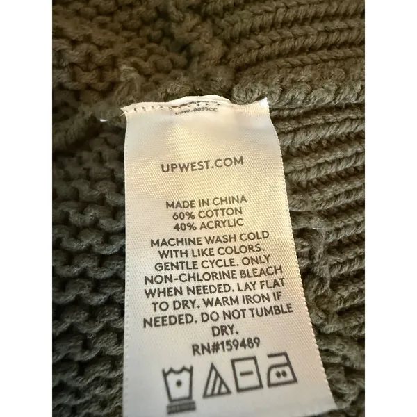UpWest Resort & Mercantile Olive Green Chunky Knit Open‎ Cardigan Sweater XS - Image 7