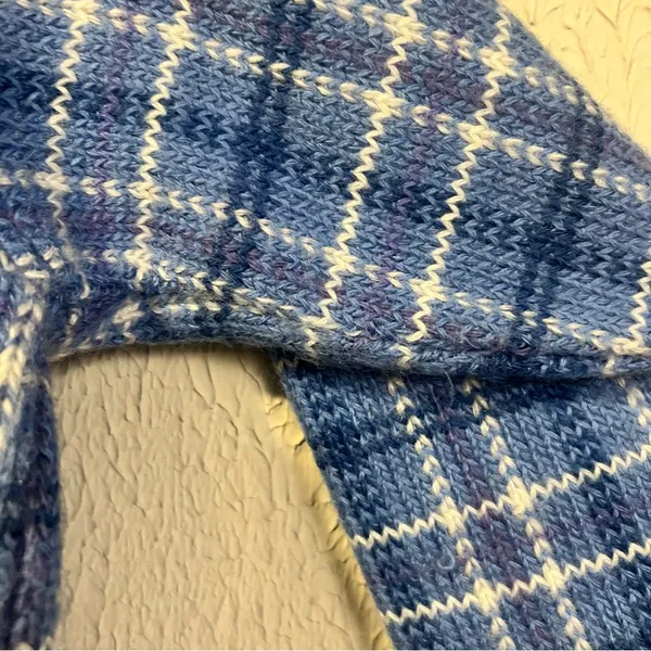 Pendleton Country Sophisticates Wool Blend Blue Plaid Cardigan Sweater size S - Image 7