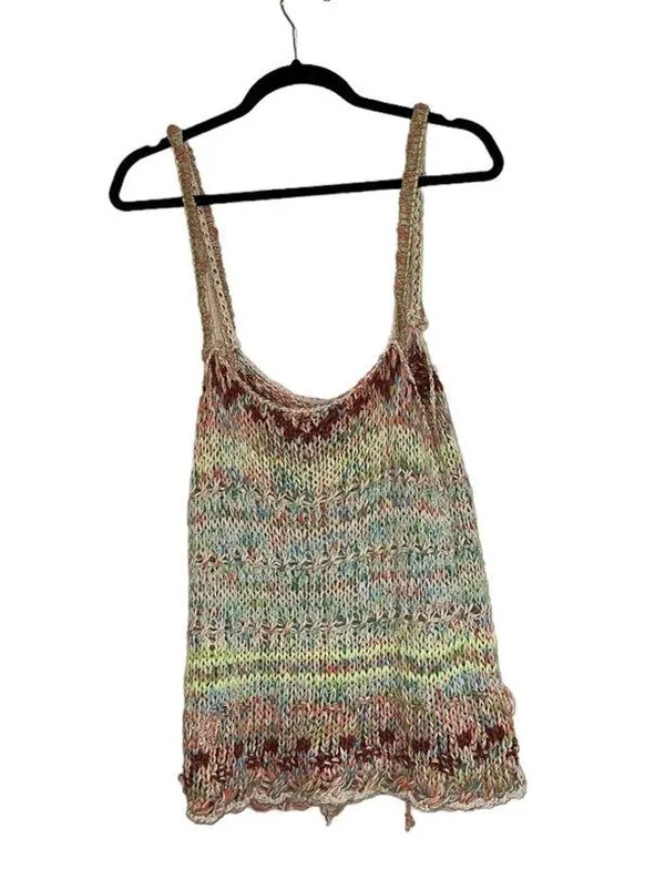 Free People NWOT Palmetto Cotton Blend Tank Top Large Candied Dream Combo - Image 10