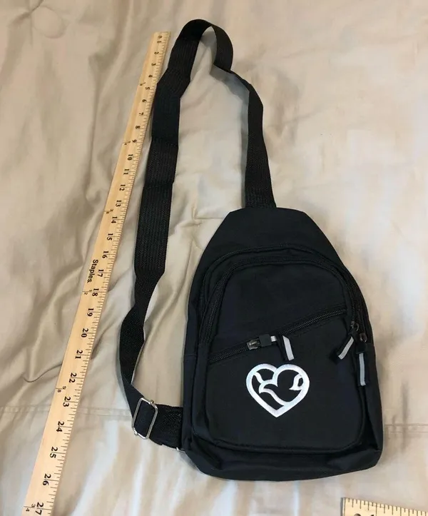 Nebraska Methodist Hospital Black Sling Bag with Heart Dove Design - Image 4