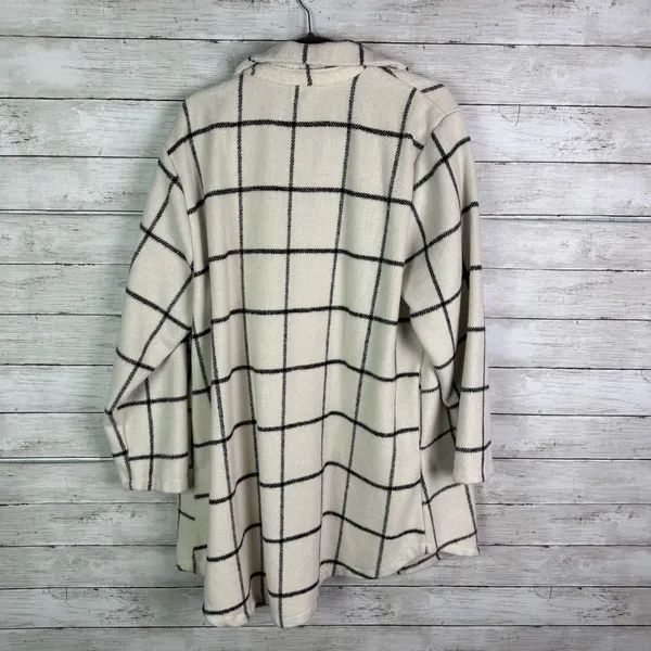 Melloday Plaid Open Front Jacket Size 2X - Image 4