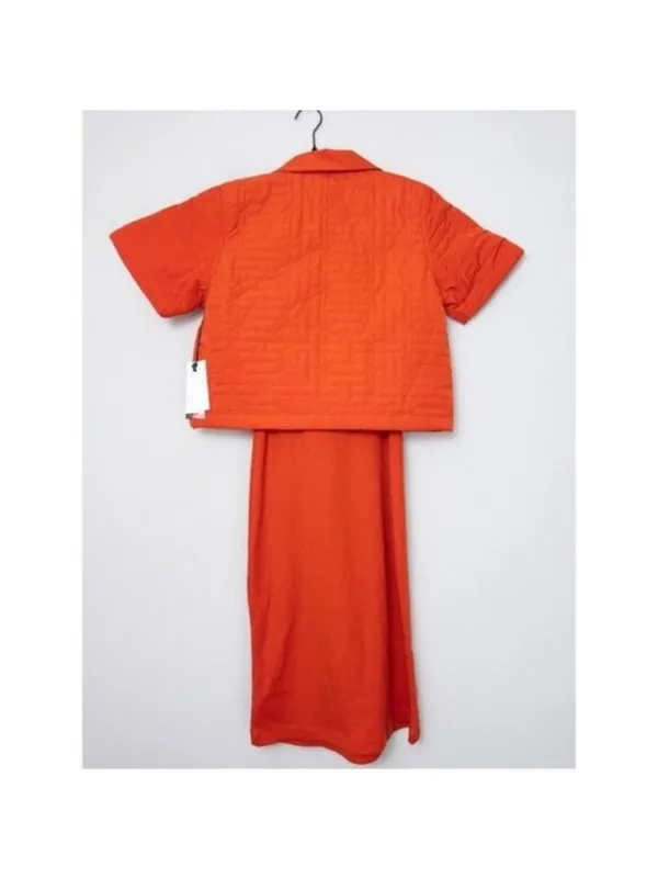 NWT [SET] Honor The Gift Service Mini Dress S Red Ribbed Oversized Monogram - Image 9