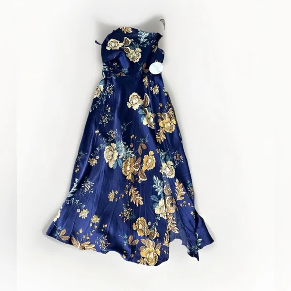 Petal & Pup Alejandra Cowl Neck Midi Dress Blue Floral Size 4‎ NWT - Image 7